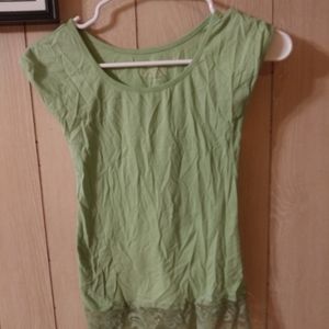 Mint green lacy tee